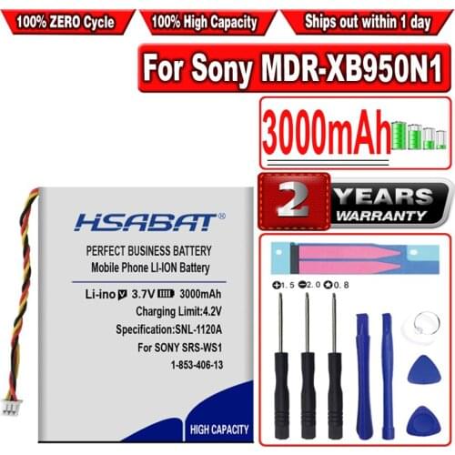 HSABAT 3000mAh 1-853-406-13 Battery for Sony MDR-XB950N1 SRS-WS1 WH-CH700N Acumulator