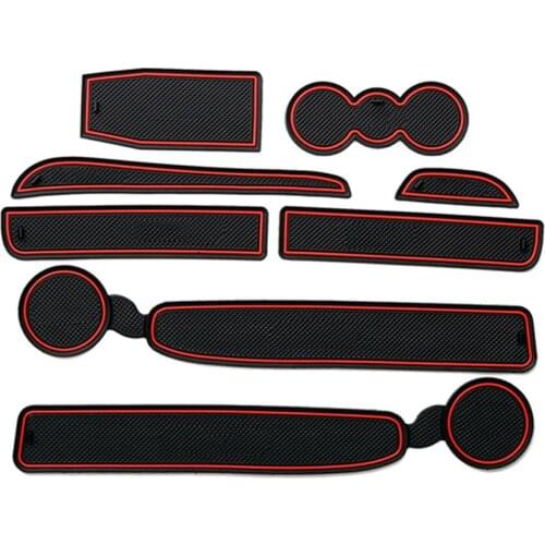 Anti-Slip Gate Slot Mat Rubber Coaster for Skoda Octavia A5 2005 2006 2007 2008 2009 2010 2011 2012 2013 MK2 1Z Car Accessories