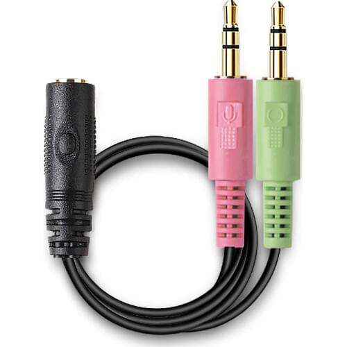 Oneodio Headphone Splitter Earphone Adapter Audio 3.5mm Female to 2 Male Jack 3.5 Mic Y Splitter Headset to PC Adapter Aux Cable