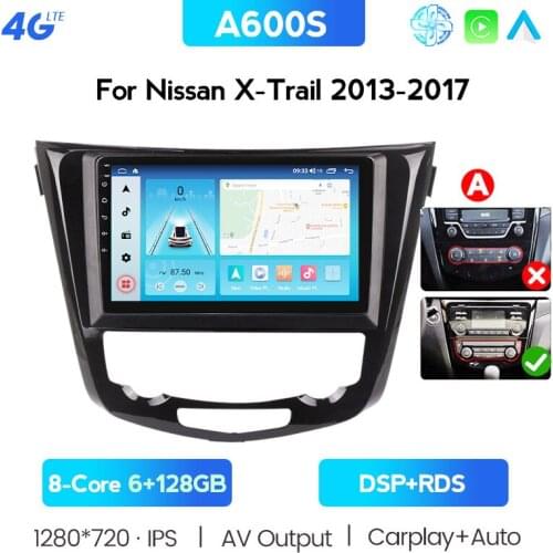 Built-in carplay 6G+128G Android 10 For Nissan Qashqai Nissan X trail 2014 -2017 Car Radio Multimedia Video Player GPS 2 din dvd