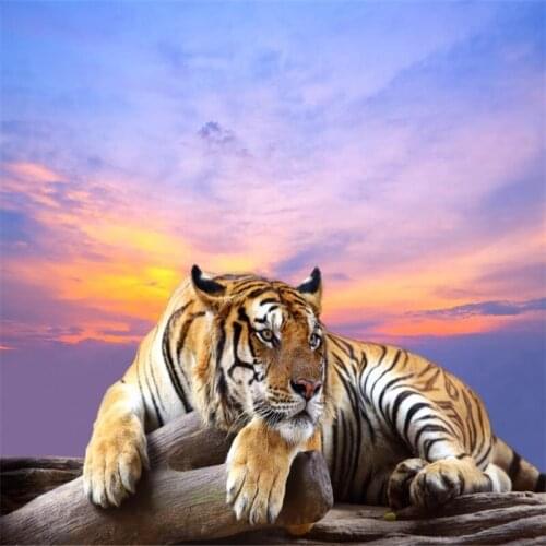 Beibehang Modern photo wallpaper mural painting modern the living room TV backdrop 3d stereo waterfall tiger wall mural