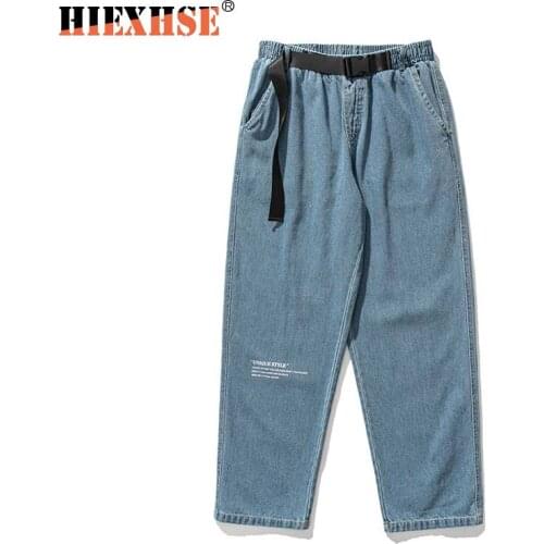 HIEXHSE Denim Pants Men Jeans Loose Wide Leg Streetwaer Haraku Straight Vintage Pants Female Long Trousers Cowboy Pants Unisex