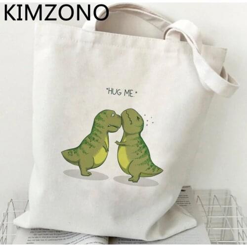 Dinosaur shopping bag jute bag shopping shopper recycle bag bolso grocery bag net cloth bolsas ecologicas foldable sac tissu