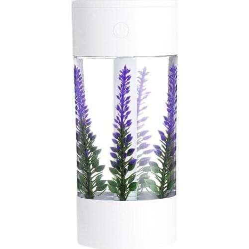 EAS-360Ml Air Humidifier Lavender Landscape USB Humidifier Aromatic Oil Diffuser with 7 Color Light ,for Car Bedroom Office