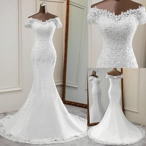 Elegant wedding dress long wedding gowns beautiful appliques bride dress graceful flower robe de mariee mermaid