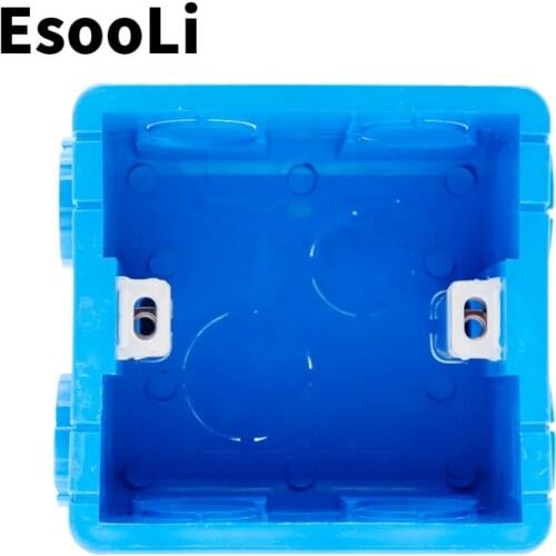 EsooLi 86mm*86mm Wall Mounting Box 86 Internal Cassette White Back Box For Standard Wall Touch Switch and Socket With USB