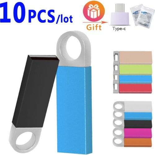 10pcs Colorful USB Flash Drive 2.0 High Quality 32GB 64GB U Disk Pendrive 4GB 8GB 16GB Pen Drive U Stick Memory Stick free logo