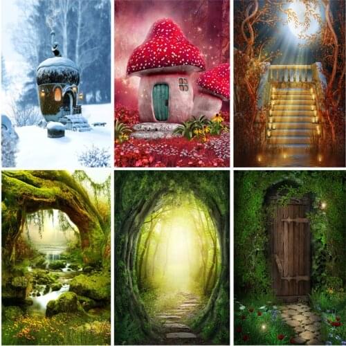 Fairy Tale Wonderland Forest Jungle Fairy Dreamy Photo Backdrops Children Photography Backgrounds For Photo Studio 210404MHT-03