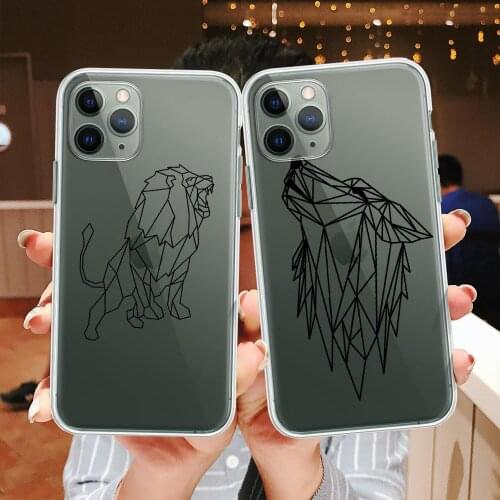 Animal Lion Unicorn Phone Case for iPhone 12 11 Pro X XR XS MAX 8 7 6 Plus 5 SE for iPhone 12 mini Silicone Protective Sleeve
