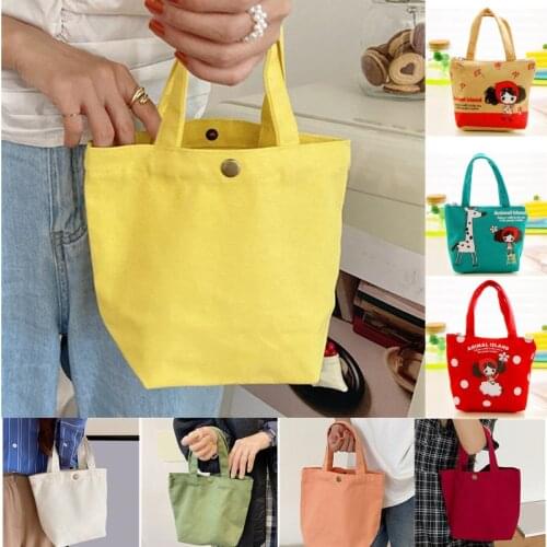 Hand-held Mini Bag Solid Shopping Handbags Ladies Vintage Tote Casual Shoulder Bag Zero Wallet Hasp Bucket Bag