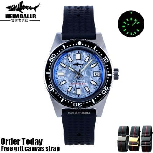 Heimdallr Mens Diving Watch 200m Waterproof Ceramic Ring Sapphire Crystal Glass Lens Beach Swimming Automatic Mechanical Watch