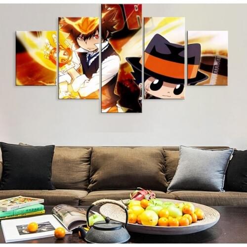 5 Panel HITMAN REBORN Wall Art Canvas Painting Anime Print Posters Modular Pictures for Living Room Home Decor
