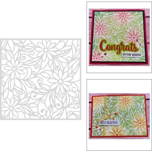 2020 New Square Background Metal Cutting Dies For DIY Embossing Chrysanthemum Decoration Greeting Card Paper Album Scrapbooking