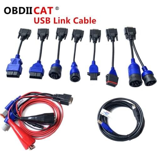 OBDIICAT USB Link Full set Cables For Truck 125032 Add Bluetooth Heavy Duty Truck Diagnostic Tool Cables