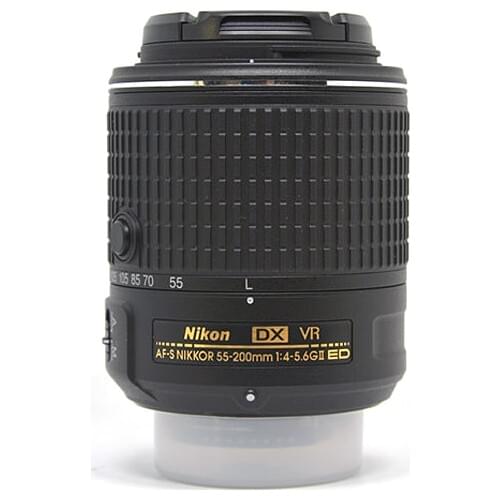 USED NIKON AF-S DX NIKKOR 55-200mm f/4-5.6G ED VR II Lens original lens front+back case