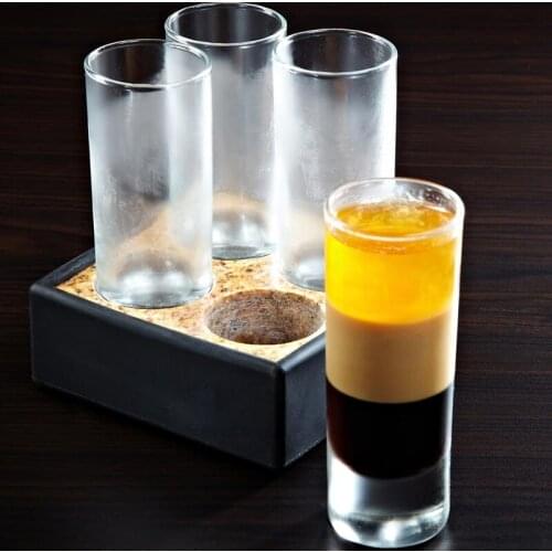 28Ml 70Ml Straight 4Pcs/Set Shot Glass Cocktail Shaker Set Vodka Whisky Wine Glass Boston Goblet Tasting Pleasure Cup