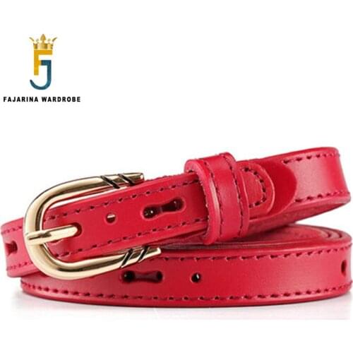 FAJARINA Cowskin Leather All-match Fine Vintage Blue Belt Decorative Leisure Pin Belts for Women Belts Clasp Mens Jeans LDFJ030