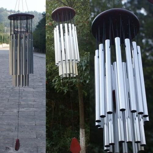 Garden Wind Chimes Livingroom Adornment Mascot Aluminum& wood Decoration Hanging Ornament 27xTubes New