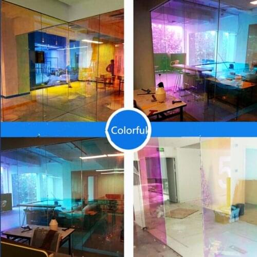 Self-Adhesive Chameleon Building Window Tint Sun Shade Films Rainbow Effect Privacy Window Glass Tint Vinyl Decor