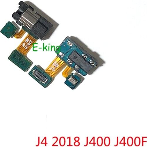 1-100PCS For Samsung Galaxy J4 2018 J400 J400F Headphone Jack Earphone Audio Socket Flex Cable With Microphone