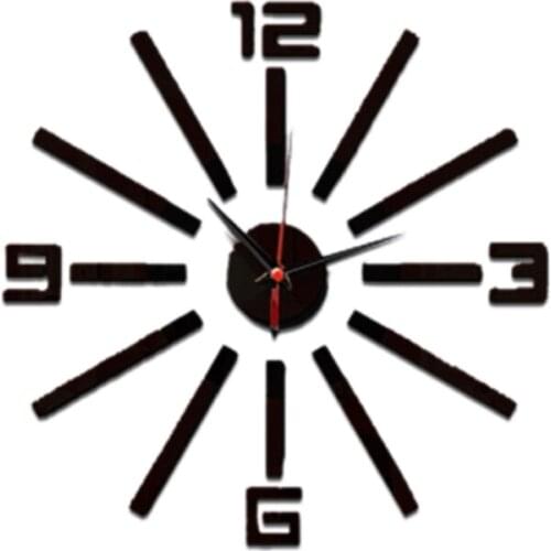 Modern Wall Clock Silent Digital Clock Acrylic Mirror Clock 3d Mirror Wall Stickers Suitable For Living Room Office School