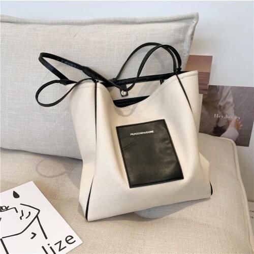 Summer Women PU Leather Luxury Tote Large Capacity Female Casual Shoulder Bag Lady Handbag Fashion Shopping Bag Japan and Korea