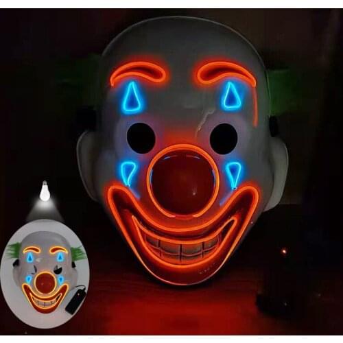 Jock clown EL luminous Mask New Halloween flash props