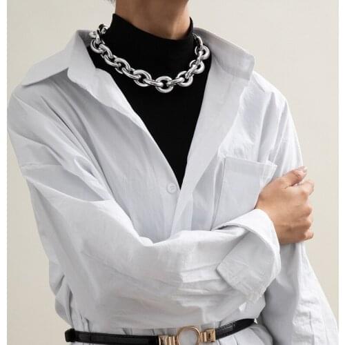 TIMEONLY Hyperbole Chunky Cuban Chain Choker Neckalces Hollow Alloy Street Stylr Neckalce for Women Ladies Punk Party Jewellery
