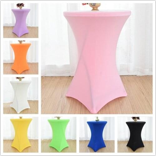 22 Colours High Top Cocktail Table Cover Spandex Lycra Wedding Party Table Covers Round for Folding Tables Decoration On Sale