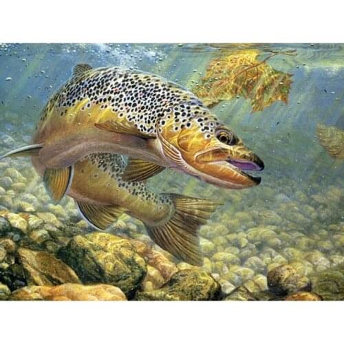 YIKEE diamond painting fish,cross stitch diamond,diamond mosaic paintings Y275