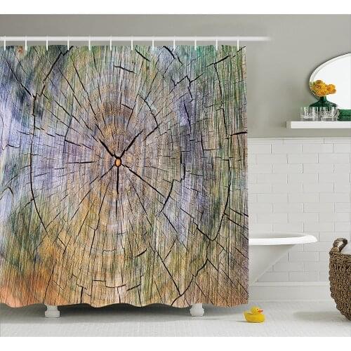 Rustic Home Decor Shower Curtain Annual Rings of Wood Growth Dirty Inner Tree Body Branch Whorls Width Design Bathroom Decor