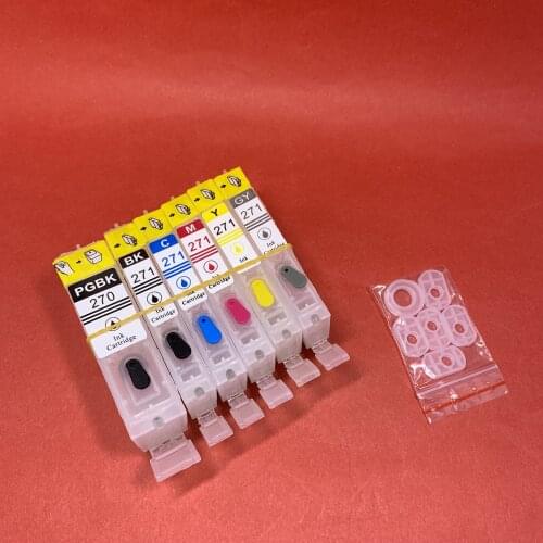 YOTAT 6pcs Refillable ink cartridge PGI-270XL CLI-271XL PGI-270 CLI-271 for Canon PIXMA MG7720 TS9020 TS8020 printer