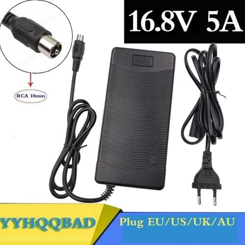 16.8V 14.4V 5A polymer lithium battery charger RCA 10mm for 14.4v 14.8v battery Charger EU/AU/US/UK Plug For Electric Bike
