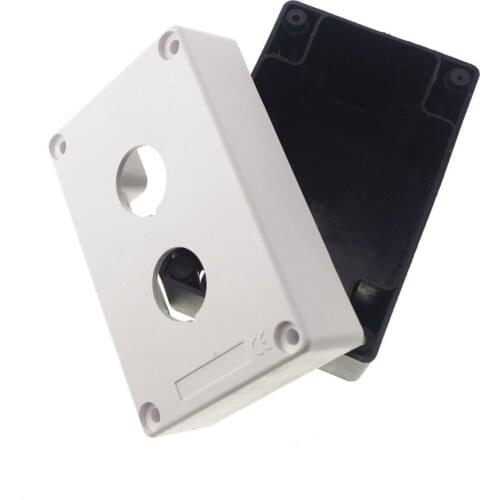 Pushbutton 2 Switch Control Station Protector Box Black & White 2 Holes