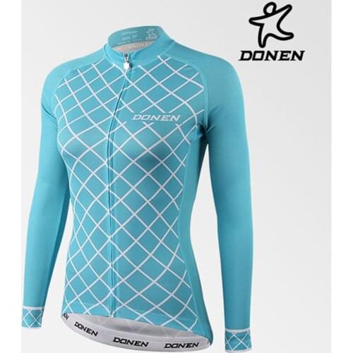 DONEN Women Cycling Jersey Breathable Long Sleeve Jersey Ropa Ciclismo Bicycle Sportswear Bike Quick Dry Cycling Clothing jersey