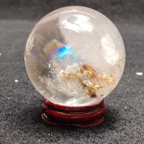 1pcNatural rainbow transparent white crystal ball mineral quartz crystal energy Liaoshang feng shui home decoration52mm