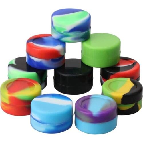 10 Pcs Silicone Wax Containers Assorted Colors Multi Use Non Stick Wax Oil Storage Jars 5Ml