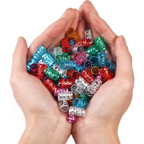 100 pcs/lot adjustabl Aluminum ring tweezer hairpin buckle headband hairpin wig jewelry hollow embossed flower tube