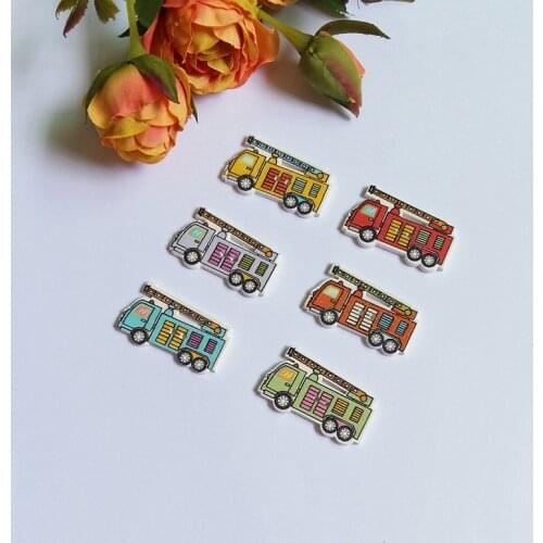 120PCs Random Mix Decorative Buttons Lovely Fire 2 Holes Mixed Sewing Scrapbooking botoes para artesanato 19*32mm