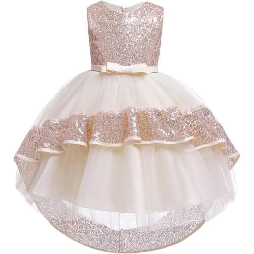 2020 Summer Baby Girl Dress Birthday Kids Dresses For Girls Children Flower Sequin Pegeant Princess Dress Party Wedding Dress