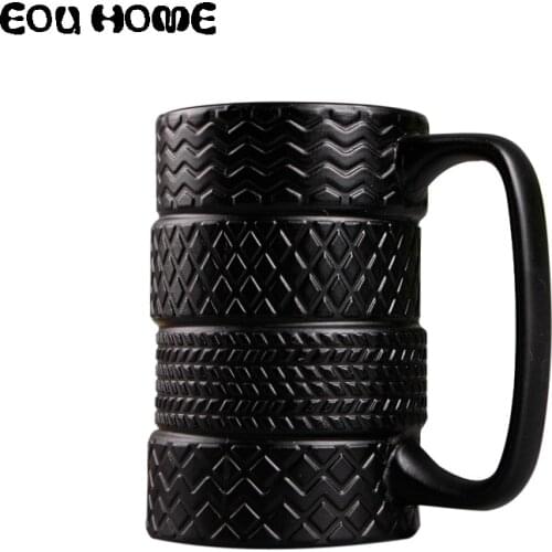 300ml Creative Tire Style Mugs Large Capacity Ceramic Mack Cups Personality Milk Tea Coffee Mug Non-slip Office / Home Water Cup