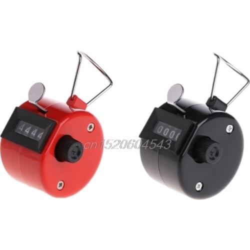 4 Digit Portable Convenient Plastic + Metal Hand Held Tally Counter Manual Palm Clicker Number Counting Golf R09 Drop ship