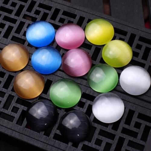 6pcs/lot Natural Stone Cabochon Beads 18 mm Round Lapis Opal Tiger Eyes Beads For DIY Jewelry Making Findings Accessories