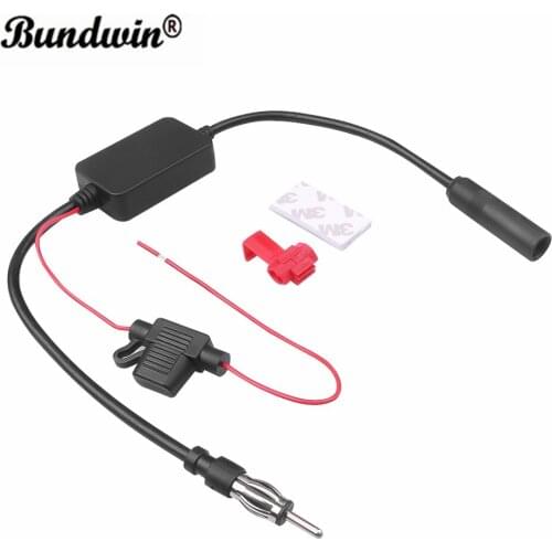Bundwin Universal 12V Amp Amplifier Booster Auto Car Radio FM Antenna Signal For Marine Car Vehicle FM Amplifier 88-108MHz