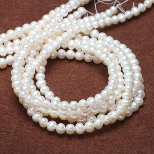 Nuggets White 6-7mm Natural Freshwater Pearl Loose Beads 0.8mm Hole 15.5inch/Strand for DIY Bracelet Necklace Jewelry Making