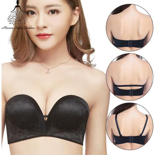 Strapless Bra Sexy Lace Bra Strapless Bra Push Up Lace Bralet Seamless Bras Everyday Push Up Wire Free BH