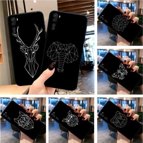 Geometric Animals Deer Tiger Lion Elephant Phone Case for Huawei P20 P30 P40 lite E Pro Mate 40 30 20 Pro P Smart 2020 P10