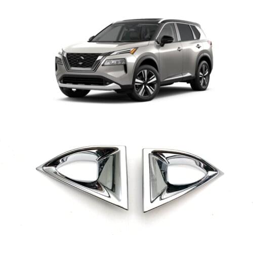 For Nissan X-TRAIL Rogue 2021-2022 High Quality ABS Front Fog Lamp Frame Front Fog Lamp Bright Frame Decoration Car Accessories