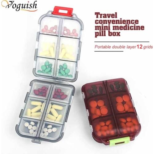 12 Grids Pill Box Travel Convenient Medicine Pills Dispenser Pill Organizer Tablet Pillbox Case Container Drug Divider Splitters