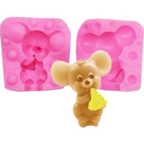 Cake Little Mouse Liquid Silicone Cake Mold Candle Candle Mold Creative Candy Decoration DIY Baking Mold